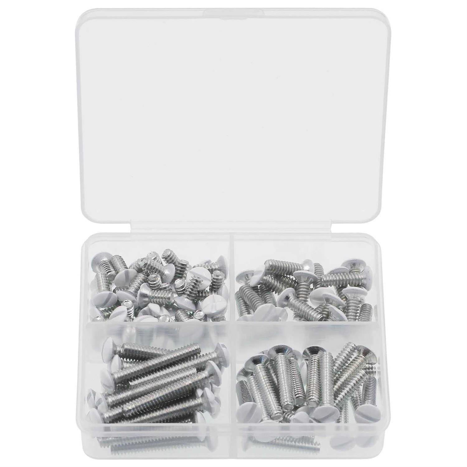 Wall Plate Screws 100 pcs White Outlet Screws Long 6-32 Thread Light Electrical Cover Panel Switch Plate Screws - Inhomebuy