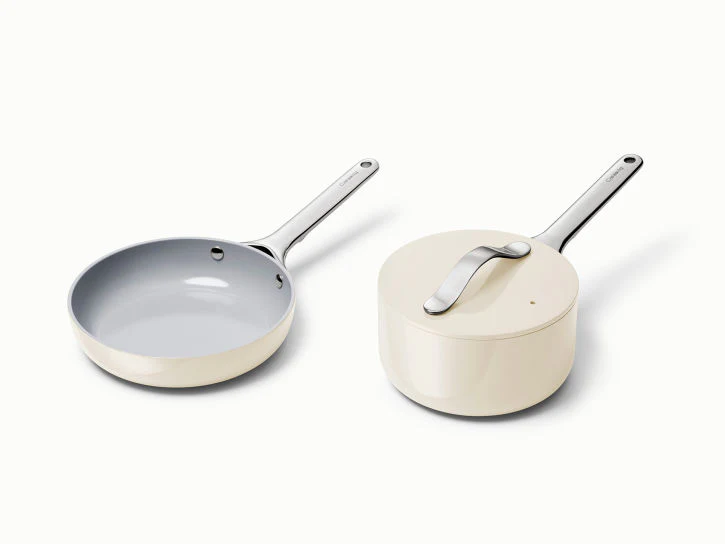 Caraway Mini Duo Cookware Set in Cream - Inhomebuy
