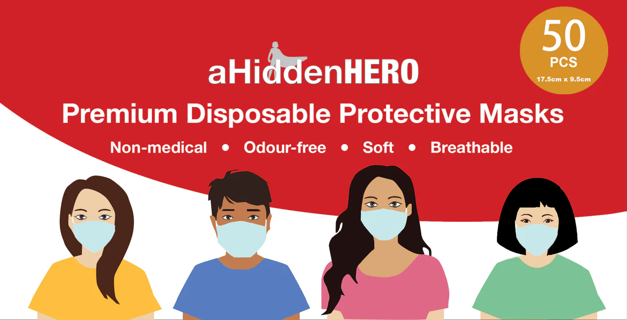aHiddenHero Premium Disposable Face Mask 50-pcs | THEGUARDIAN - Inhomebuy