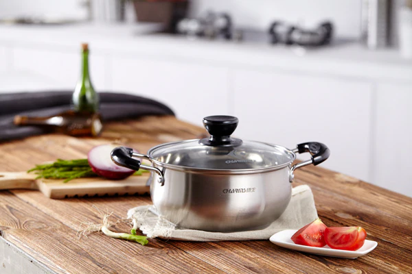Charms Stainless-Steel Casserole Pot with Glass Lid |24JBC10| 24cm - Inhomebuy