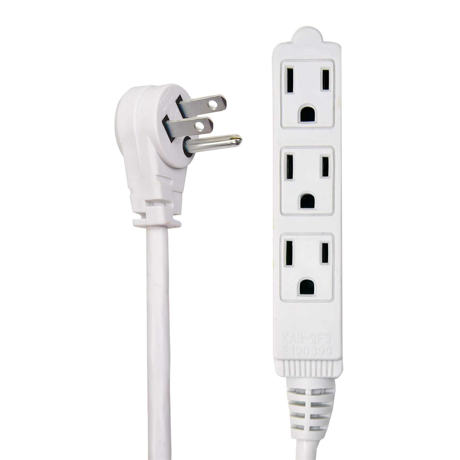 Electes 10 Feet Heavy Duty Extension Cord / Wire Multi 3 Outlet - Inhomebuy