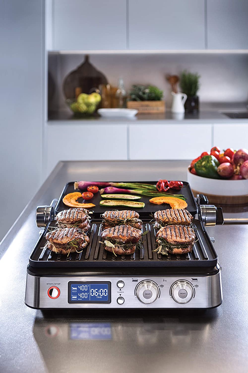 DeLonghi Livenza All-Day Grill, Griddle & Waffle Maker: 1800W, large 14.5