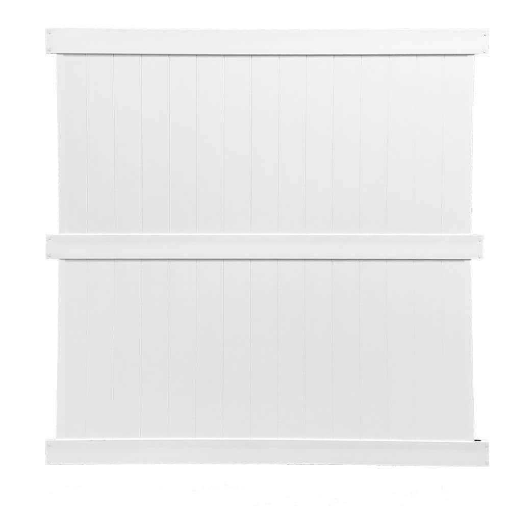 Weatherables Augusta 6 ft. H x 8 ft. W White Vinyl Privacy Fence Panel Kit - Inhomebuy