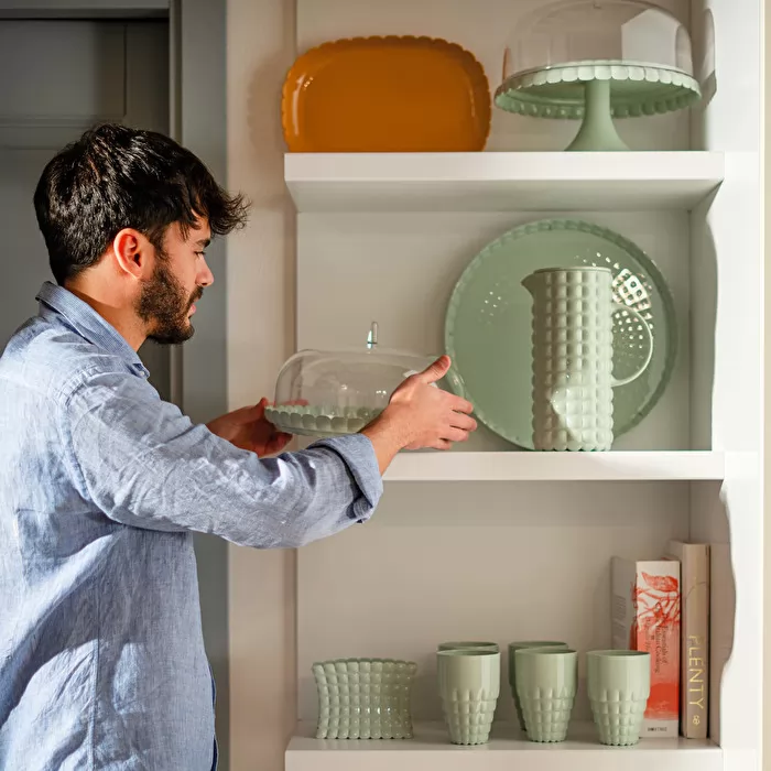 Round Tray Tiffany Mauve Green - Inhomebuy