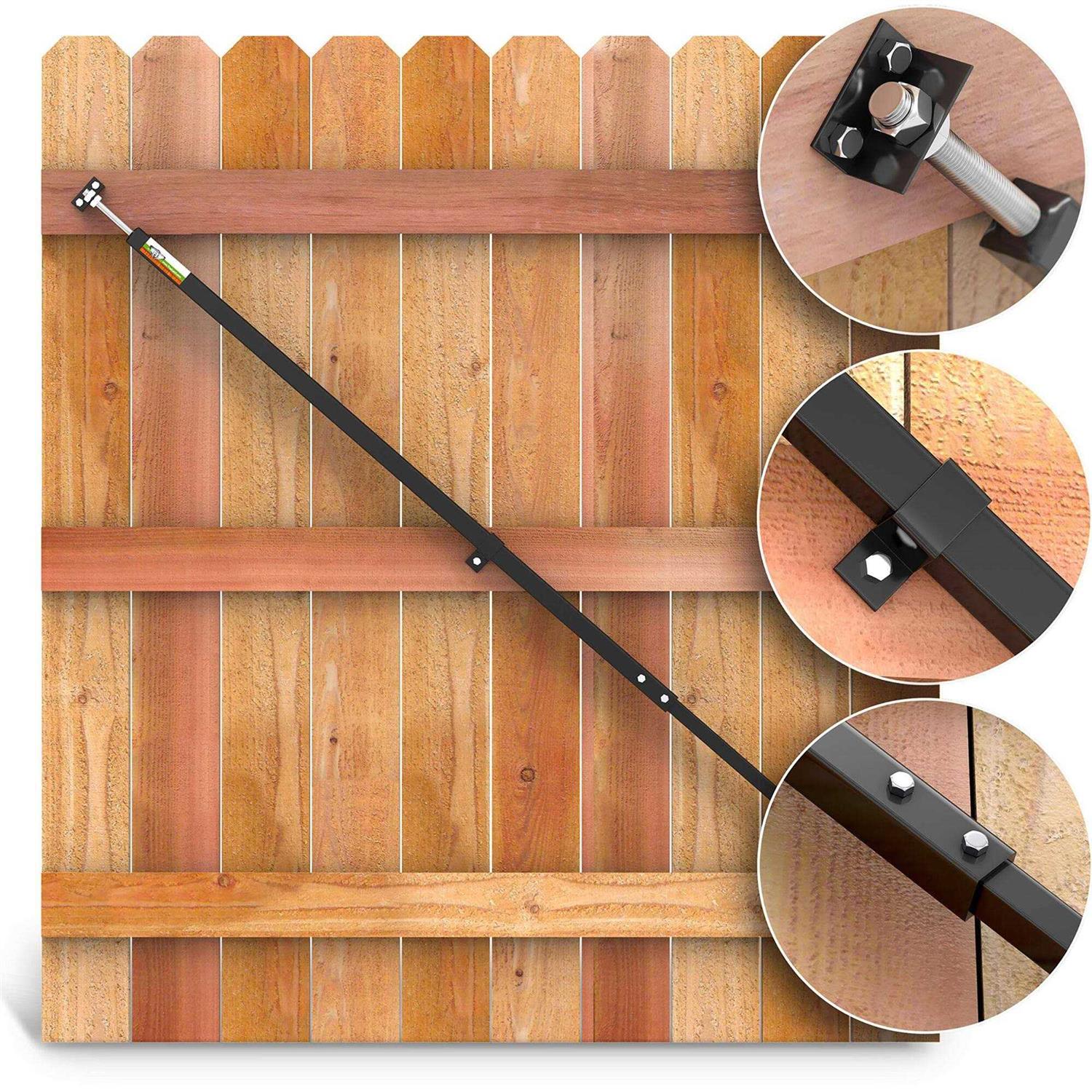 True Latch Telescopic Gate Brace Wood Privacy Fence Anti Sag Gate Kit - Inhomebuy
