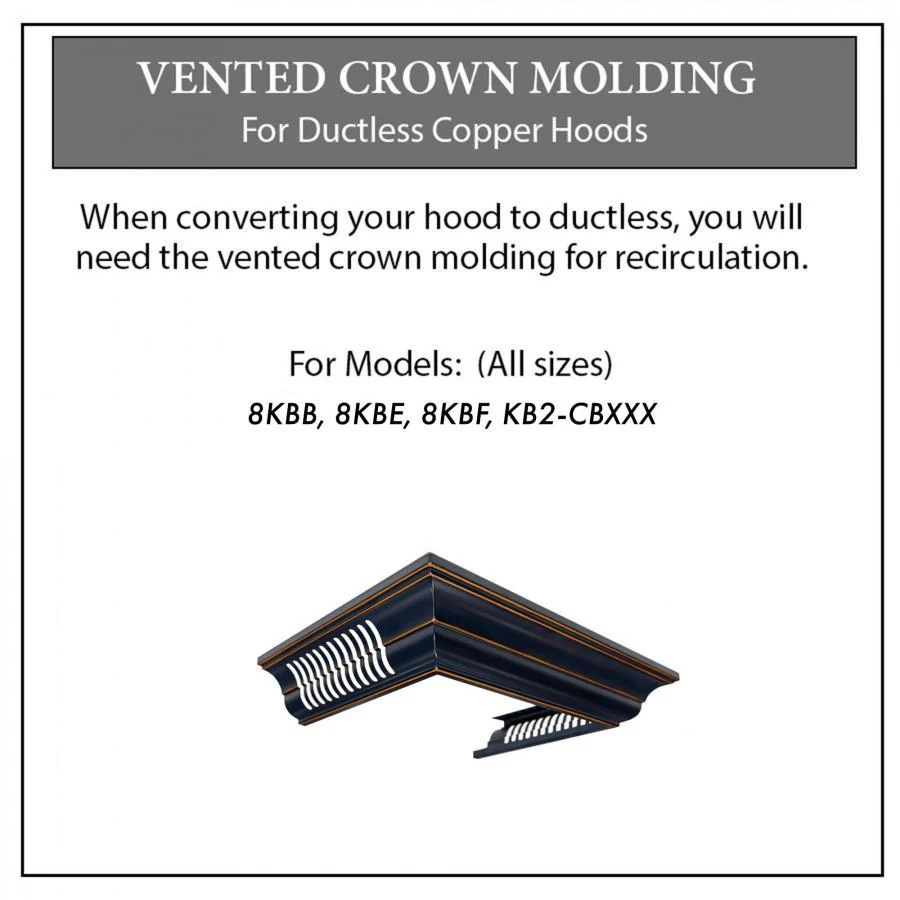 ZLINE Vented Crown Molding for Designer Range Hoods w/Recirculating Option, CM6V-8KBB - Inhomebuy