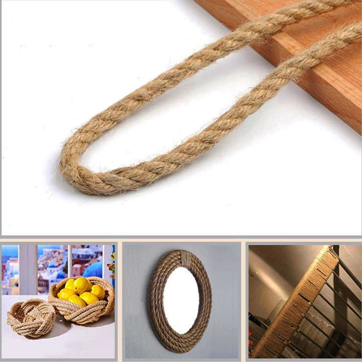 Natural Jute Rope Hemp Rope Strong Jute Twine for Crafts Gardening Hammock Decorating - Inhomebuy