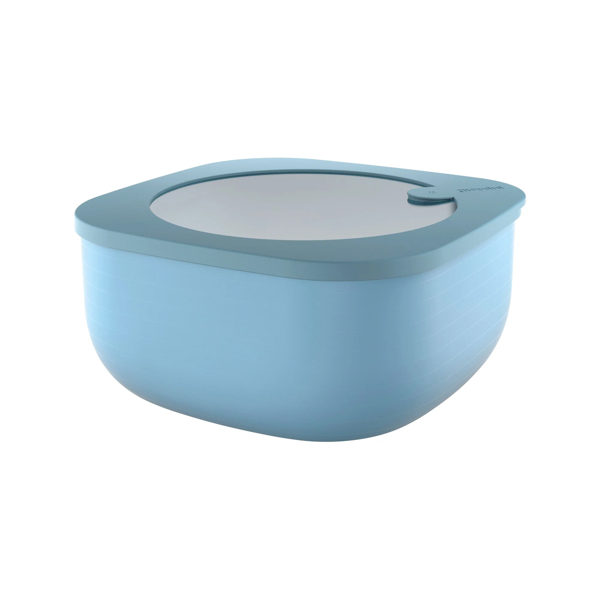 L STORE&MORE - Shallow airtight fridge/freezer/microwave containers 1900cc Matt mid blue - Inhomebuy