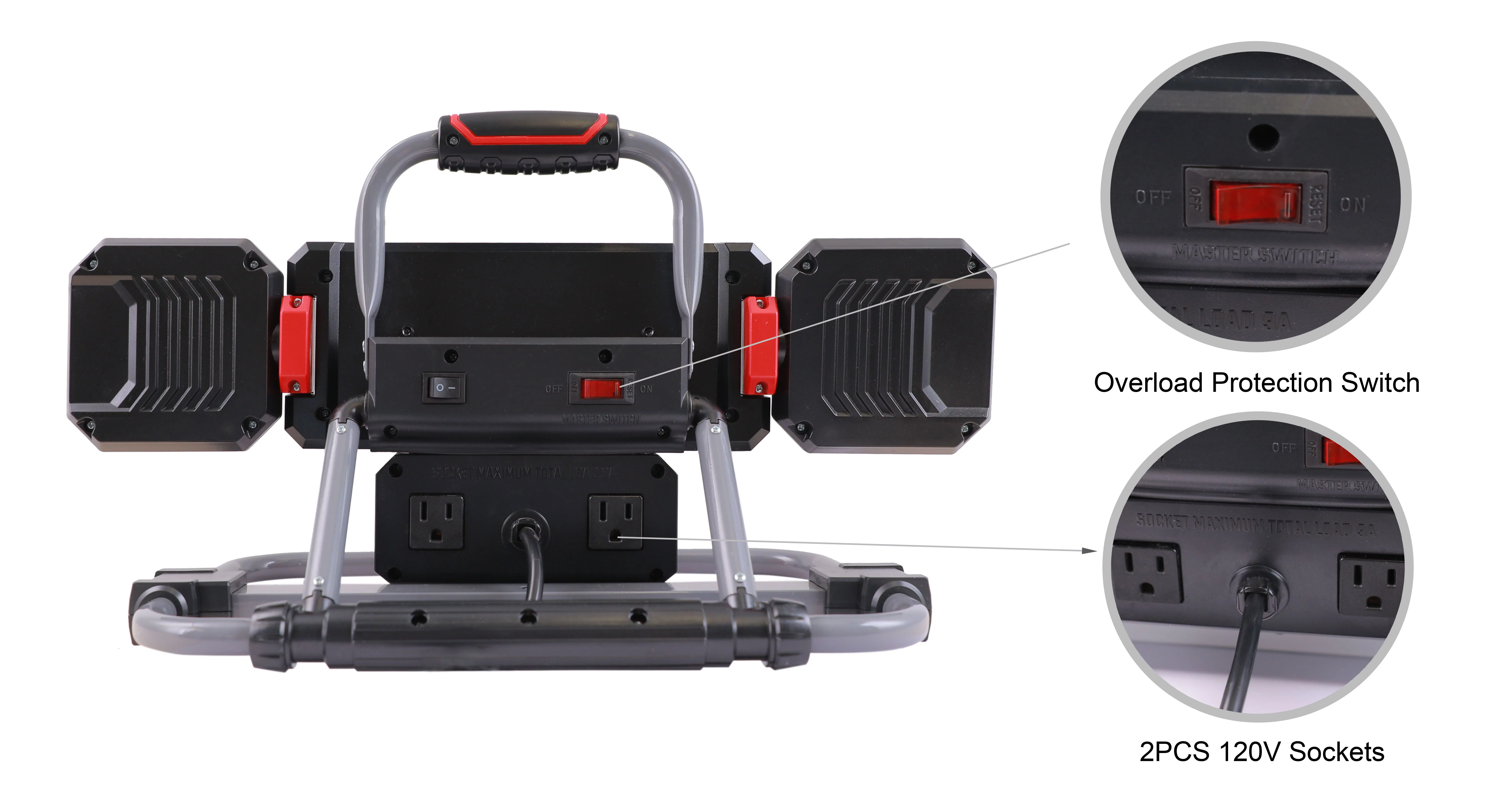 Hyper Tough 3000 Lumen Multidirectional LED Work Light, Powder Coating Finish - Inhomebuy