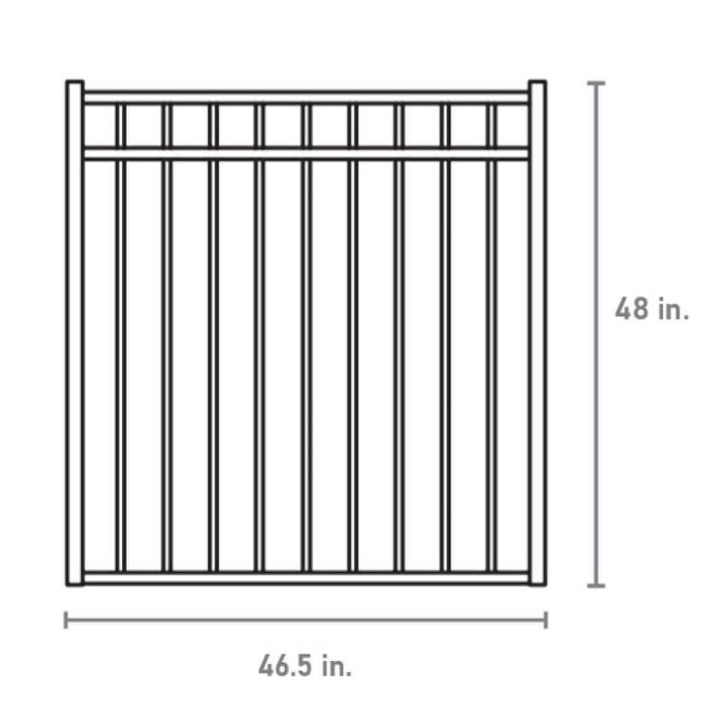 Fortress Building Products Athens Flat Top 4 ft. H Gloss Black Aluminum Fence Gate - Inhomebuy
