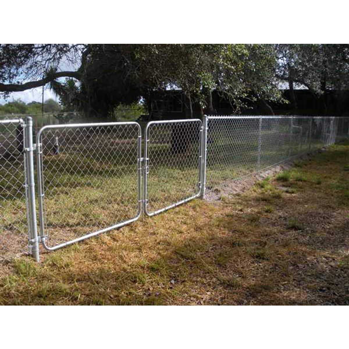 H x 10-ft W Galvanized Steel Drive-thru Chain Link Fence Gate with Mesh Size 2.375-in - Inhomebuy