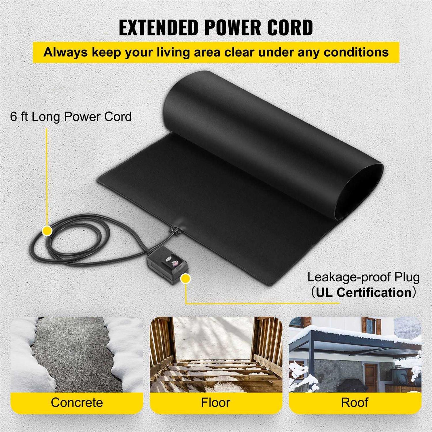 VEVOR Snow Melting Mat Heated Walkway Mat Pvc Heated Snow and Ice Melting Mat - Inhomebuy