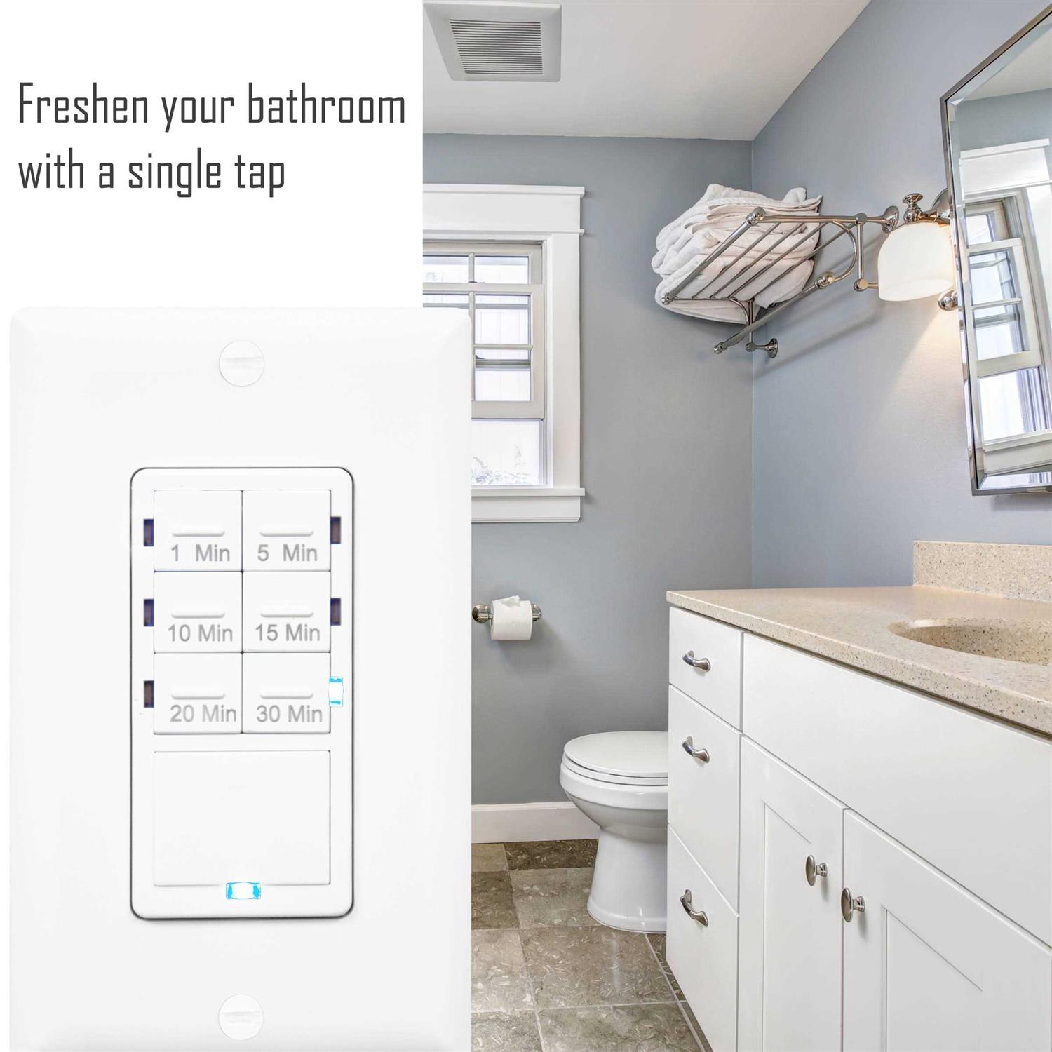Enerlites Countdown Timer Switch 5-10-30-60 Min Hour For Bathroom Fans - Inhomebuy