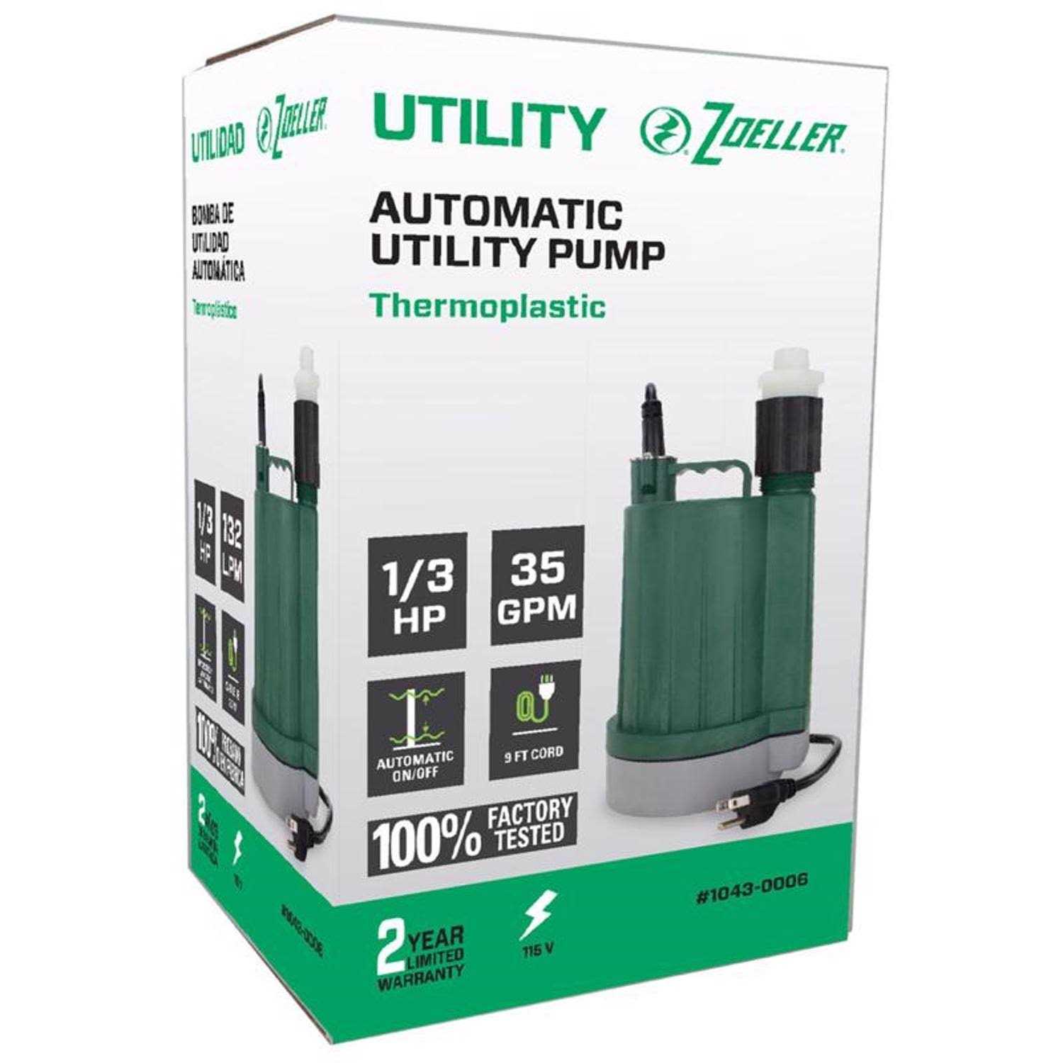 Zoeller 1/2 HP Cast Iron Submersible Sump Pump - Inhomebuy