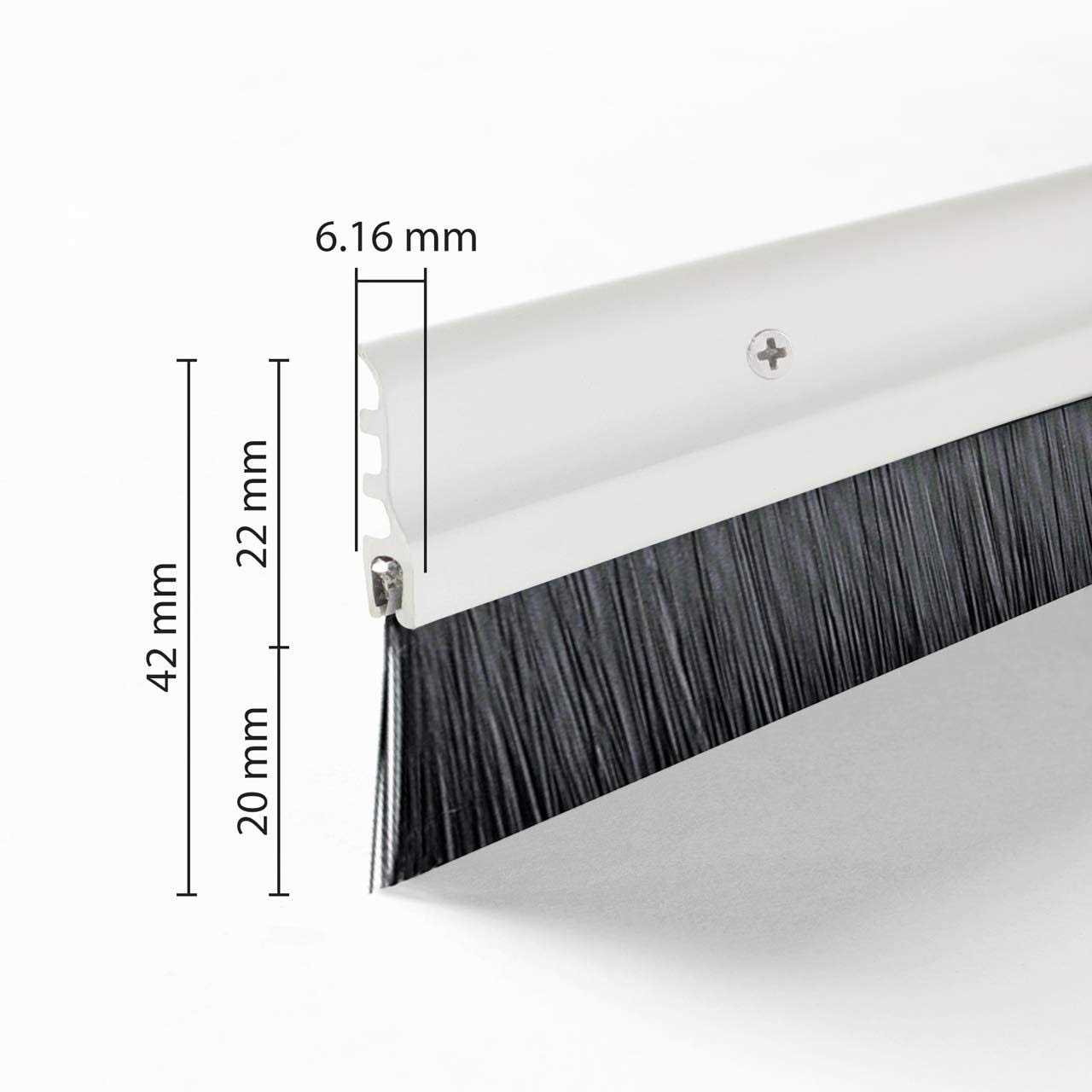 Deco Window Door Seal Draft Stopper Weather Stripping Sound Blocker with Aluminium Plate & Nylon Brush Door Sweep - Inhomebuy