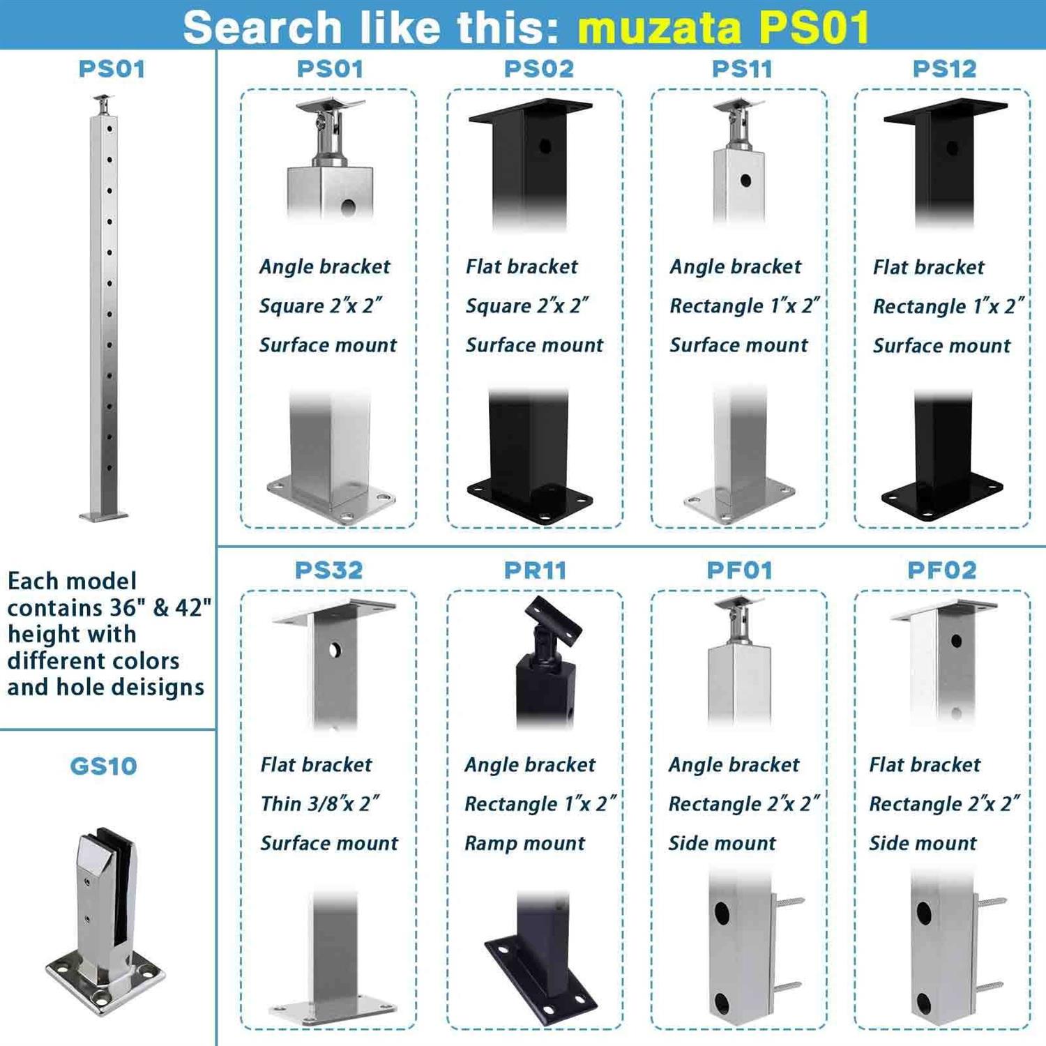 Muzata Cable Railing Kit 1/8 Swage Toggle Turnbuckle Hardware T316 Stainless Steel For Wood Post Woodeasy System Angle 180° Adjustable - Inhomebuy