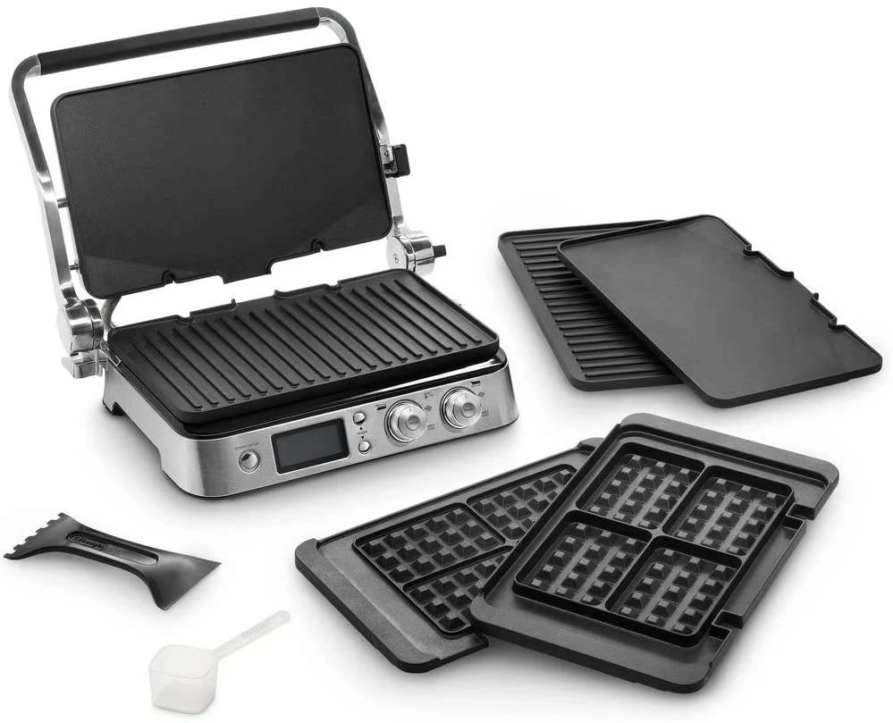 DeLonghi Livenza All-Day Grill, Griddle & Waffle Maker: 1800W, large 14.5