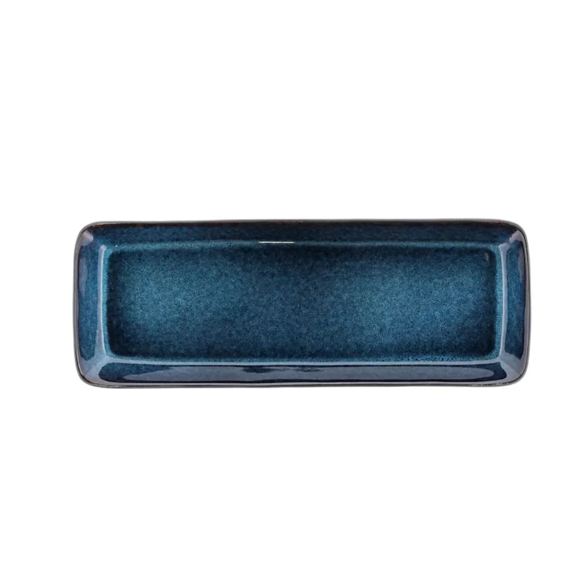 Stoneware Dish 14x38cm Black, Dark Blue - Inhomebuy