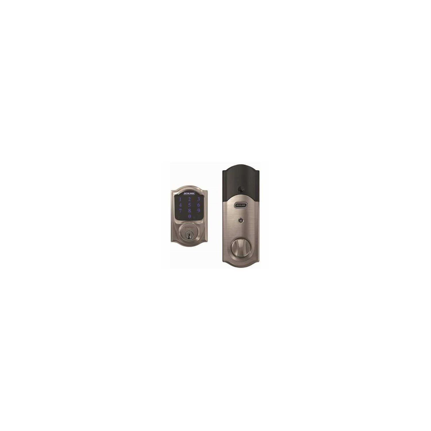 Schlage Connect Camelot Aged Bronze Touchscreen Deadbolt with Alarm - Inhomebuy