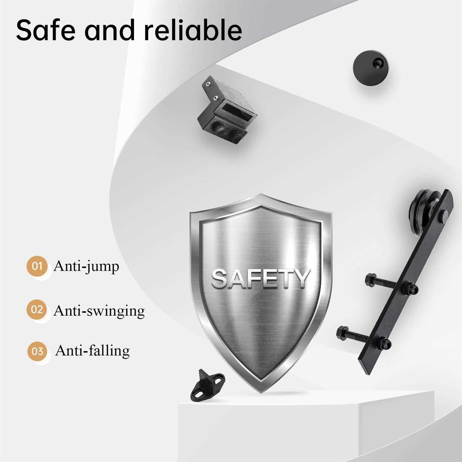 EaseLife 6.6 Ft Stainless Steel Sliding Barn Door Hardware Track Kit,Heavy Duty,Anti-Rust Anti-Corrosion,Slide Smoothly Quietly,Easy Install - Inhomebuy