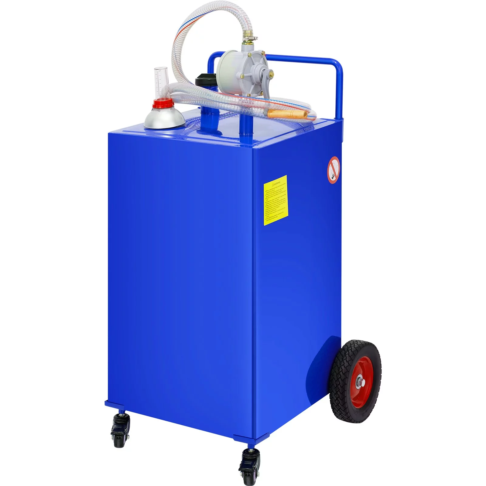 BENTISM Fuel Caddy, 30 Gallon, Gas Storage Tank & 2 Wheels, with Manuel Transfer Pump, Gasoline Diesel Fuel Container for Cars, Lawn Mowers, ATVs, Boats, More, Yellow - Inhomebuy