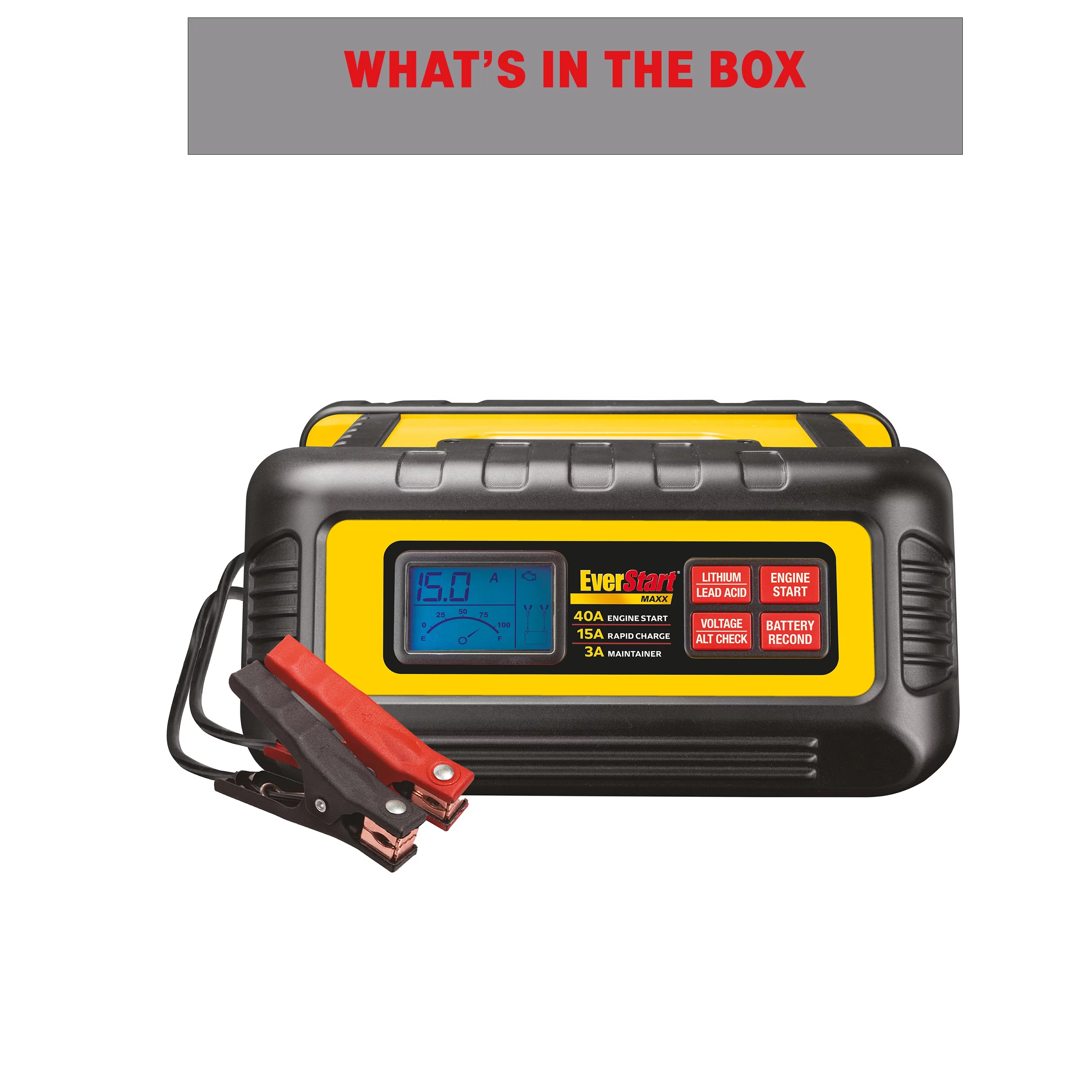 EverStart Maxx 15 Amp Battery Charger and Maintainer with 40 Amp Engine Start (BC40BE) - Inhomebuy
