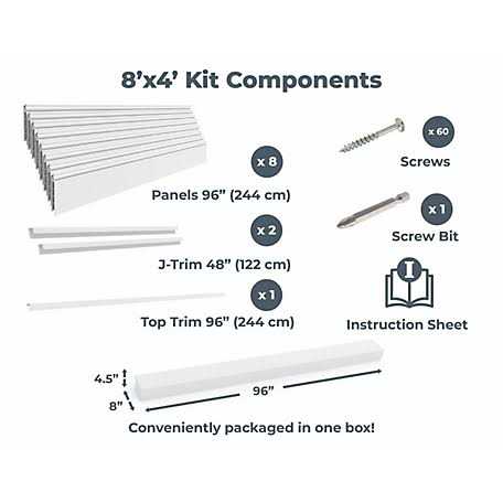 CrownWall Home 6 in. x 4 ft. Heavy Duty PVC Slatwall Organizer Panel Set - Inhomebuy