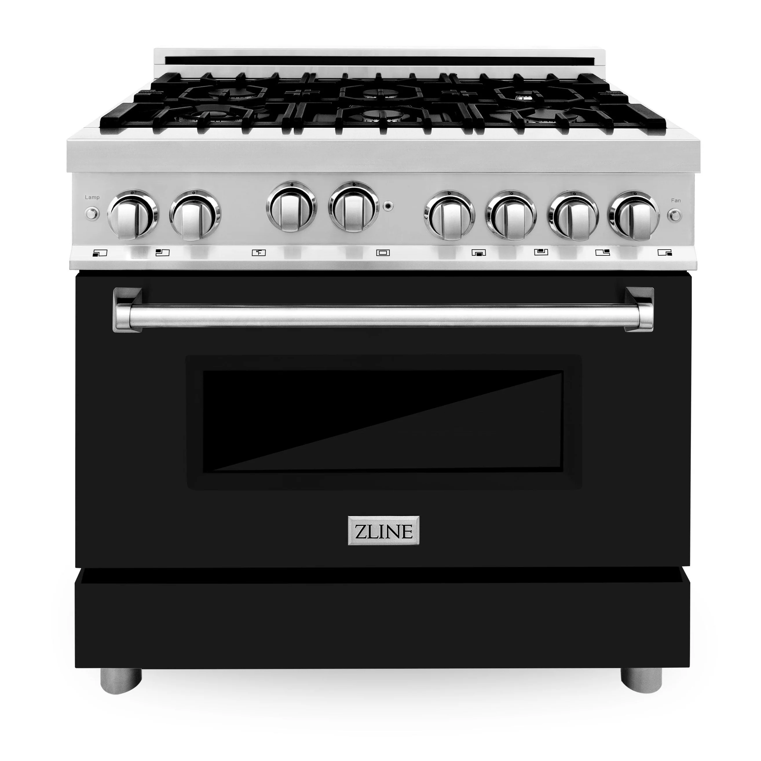 ZLINE 36 in. Professional 4.6 cu. ft. Gas Range in Stainless Steel - Black Matte, RG-BLM-36 - Inhomebuy