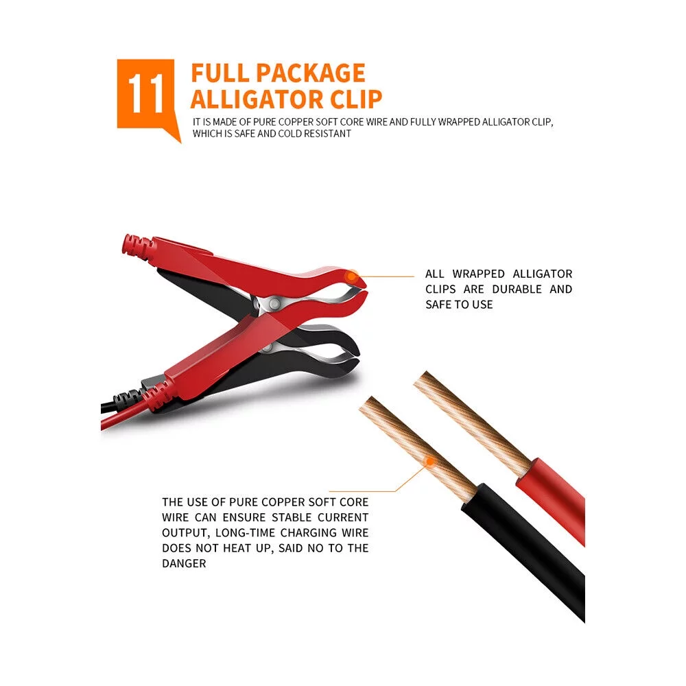 Paddsun Car Battery Charger Smart Automatic 12V/24V Lead-acid AGM GEL& Lithium LiFePO4 - Inhomebuy