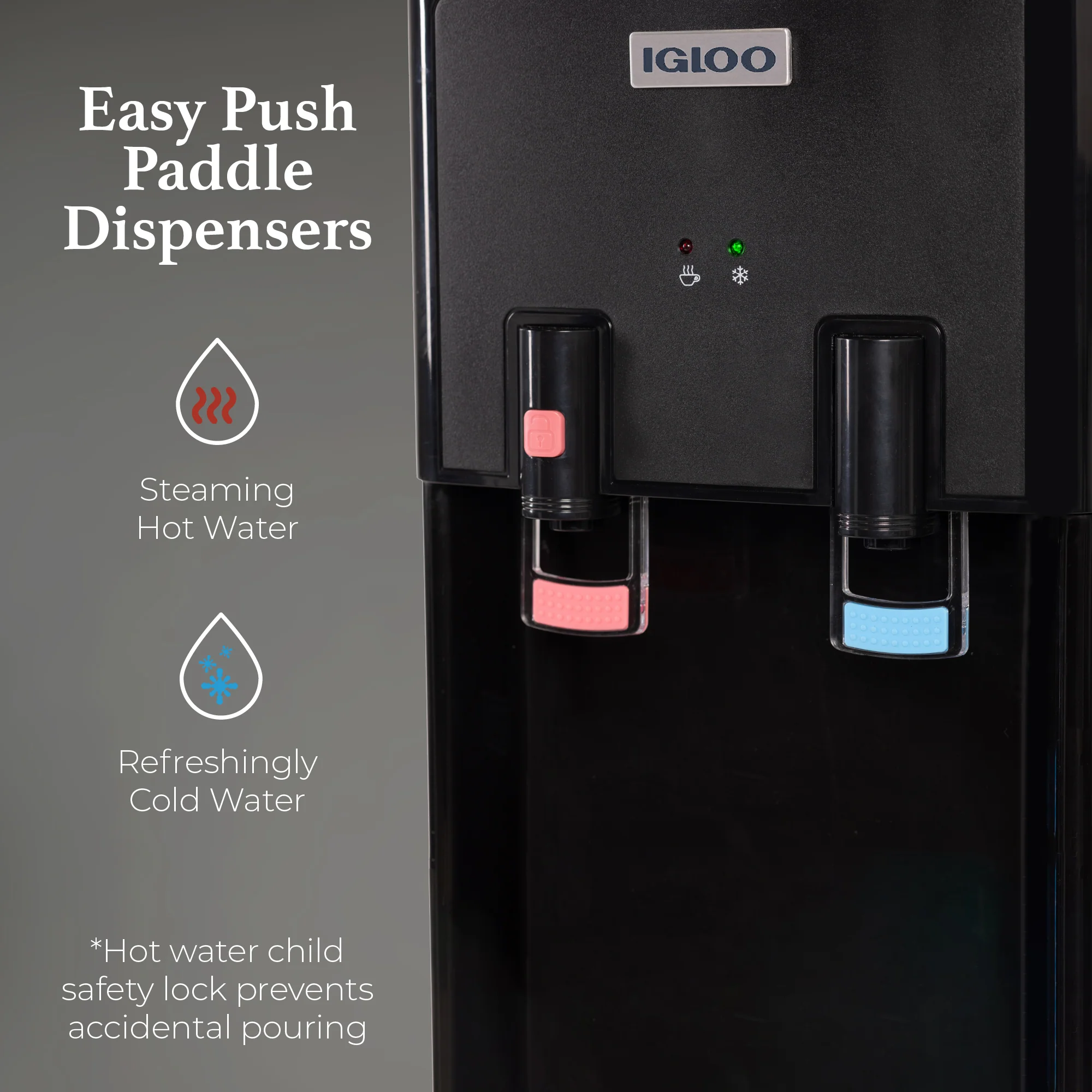 Igloo® Hot & Cold Top Loading Water Dispenser, Black - Inhomebuy