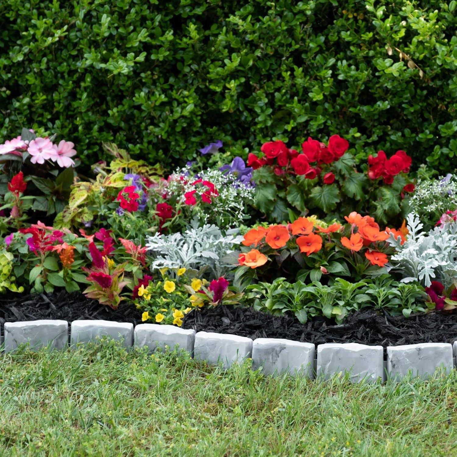 EasyFlex No-Dig Landscape Edging with Anchoring Spikes - Inhomebuy