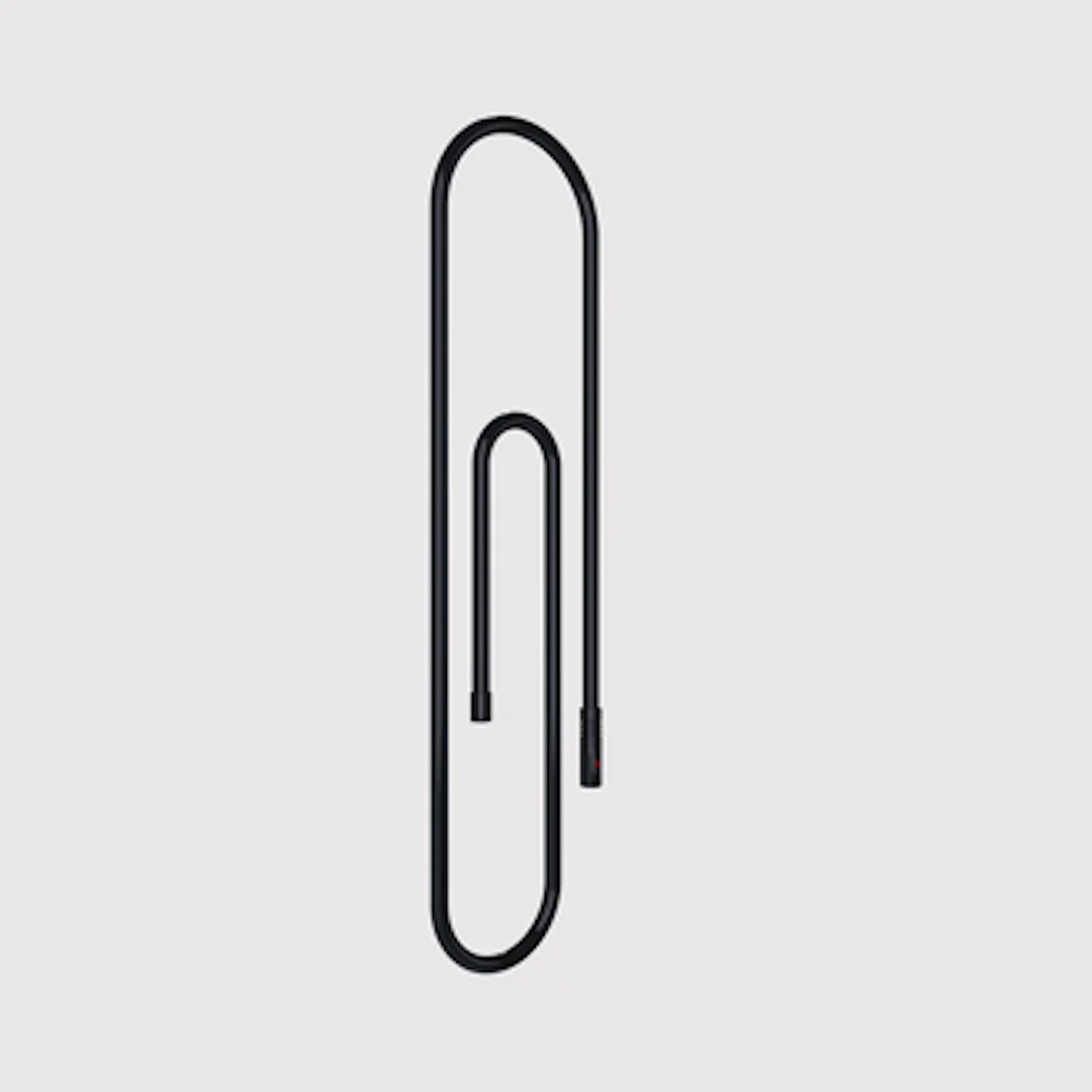 Clip Wall Mounted Electric Towel Warmer in Black 47 inch - Inhomebuy