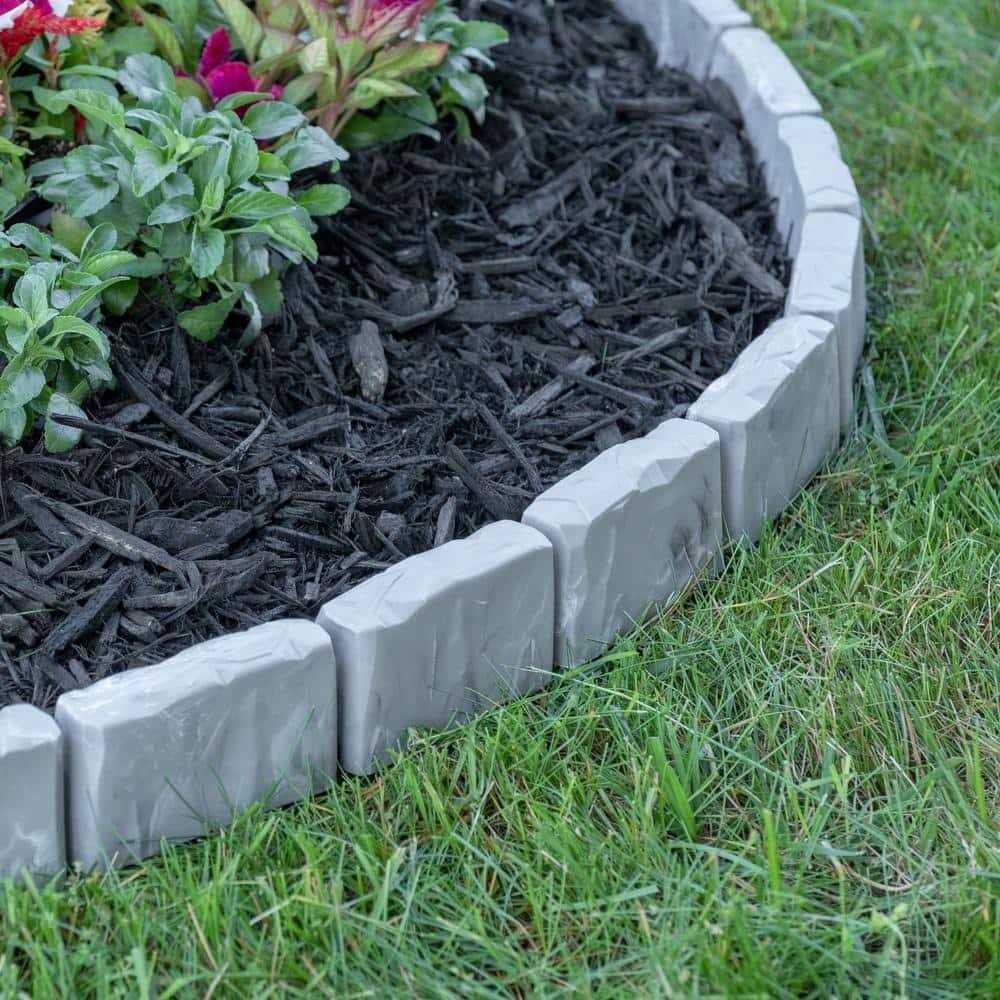 ProFlex Decorative Faux Stone 90 ft. x 2.7 Gray Plastic No-Dig Landscape Edging Kit - Inhomebuy