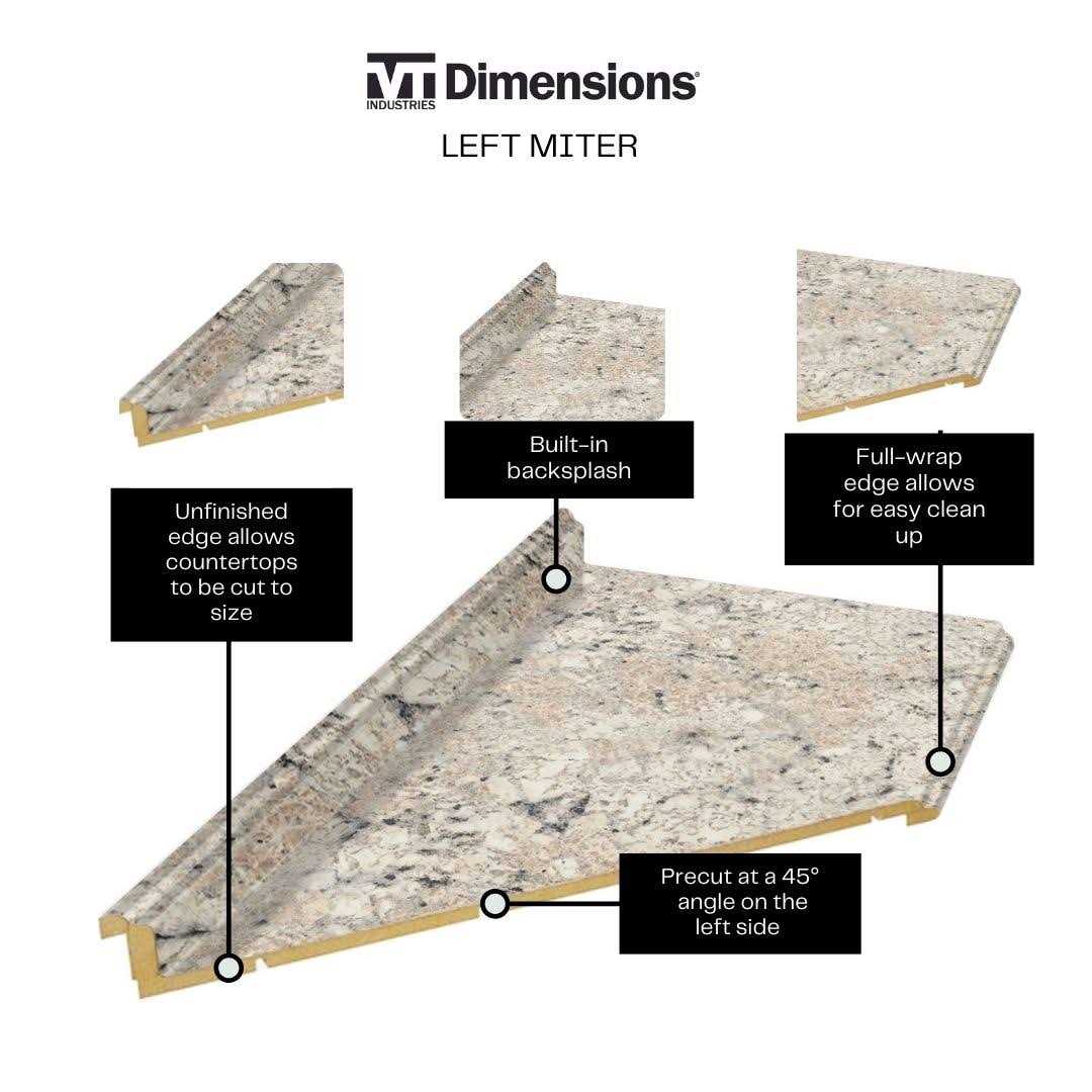 VT Dimensions Formica 25.5-in x 4.5-in Ouro Romano - Inhomebuy