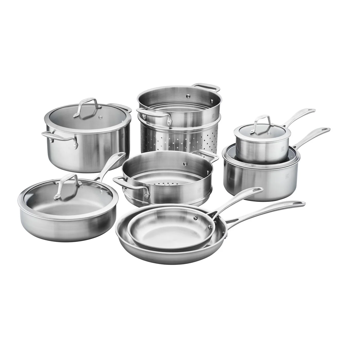 ZWILLING 12pc Stainless Steel Cookware Set, Spirit 3-Ply Series - Inhomebuy