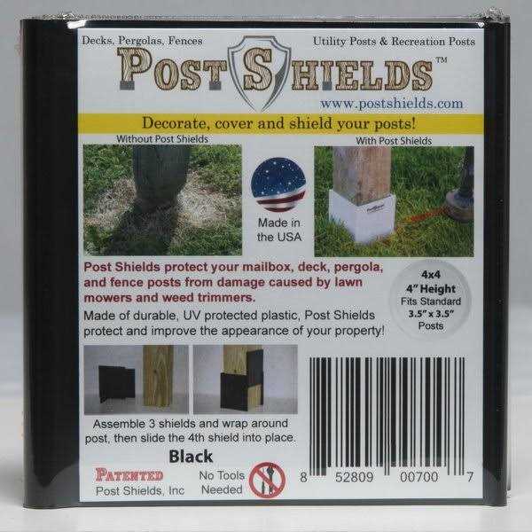 Post Shields 6 in. H x 4 in. W x 4 in. L Plastic Fence Post Protection - Inhomebuy