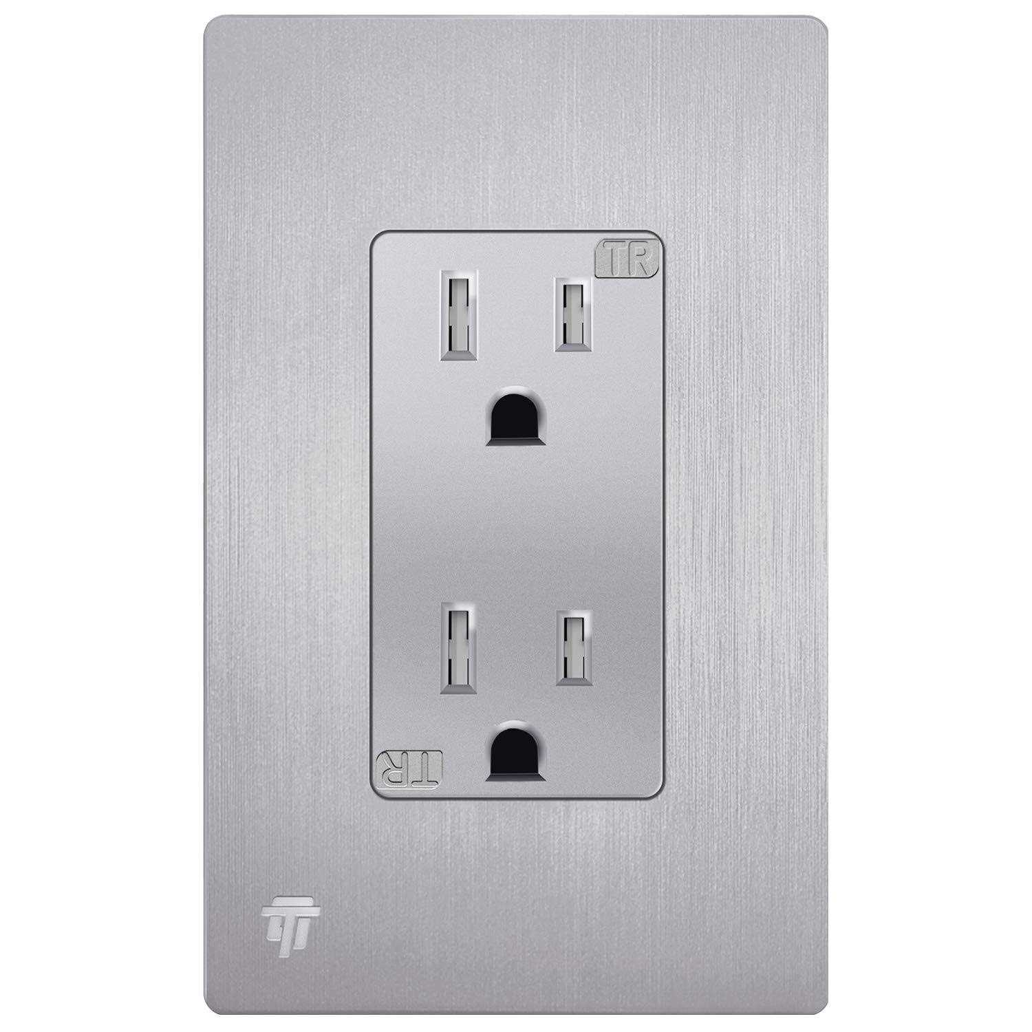 Enerlites Elite Series Decorator Light Switch with Brushed Screwless Wall Plate - Inhomebuy