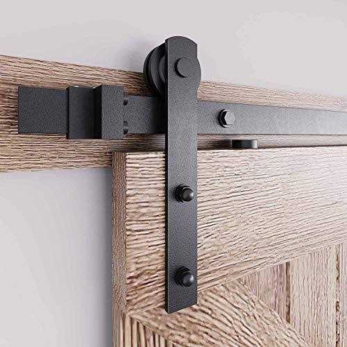 EaseLife 8 ft Double Door Sliding Barn Door Hardware Track Kit,Basic J Pulley,Heavy Duty,Slide Smoothly Quietly,Easy Install - Inhomebuy
