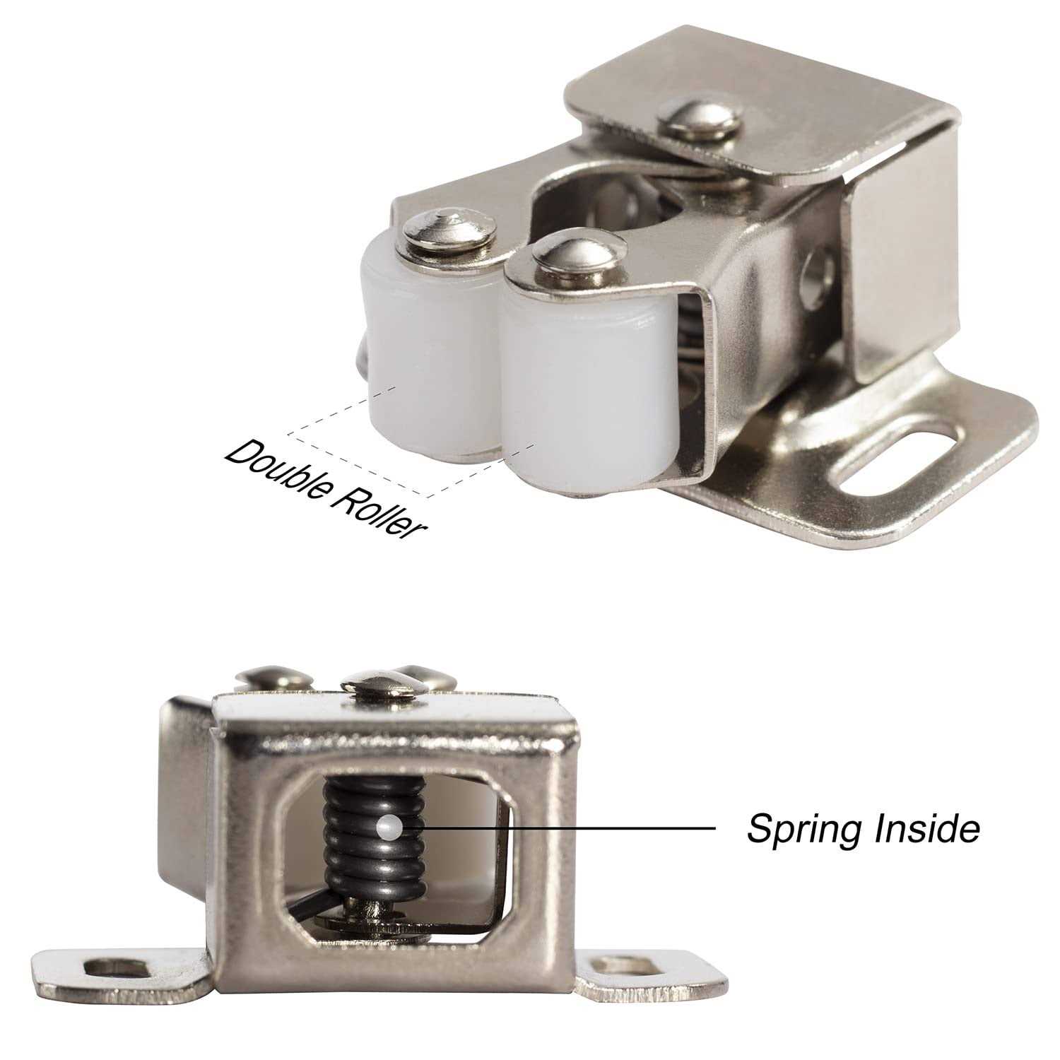 Keenkee Cabinet Latch Double Roller Catch Hardware for Cupboard Closet Cabinet Door Latches and Catches - Inhomebuy