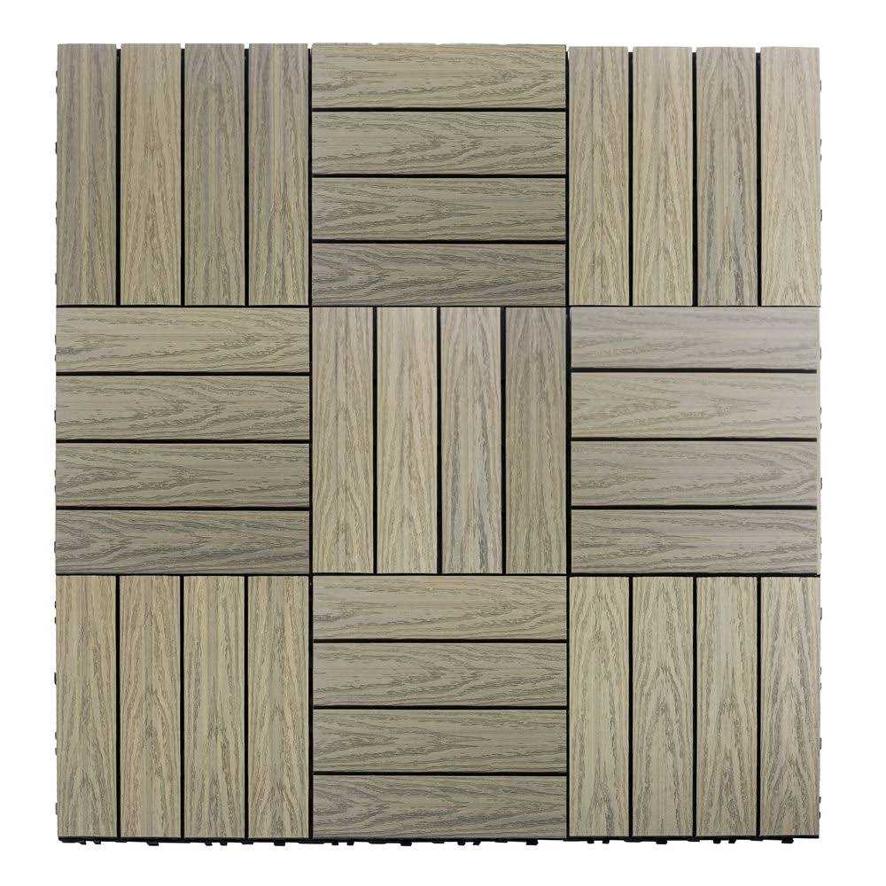 NewTechWood UltraShield Naturale 1& x 1& Outdoor Composite Quick Deck Tile - Inhomebuy