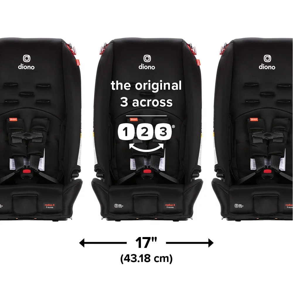 Diono Radian 3R All-in-One Convertible Car Seat, Slim Fit 3 Across, Black Jet - Inhomebuy
