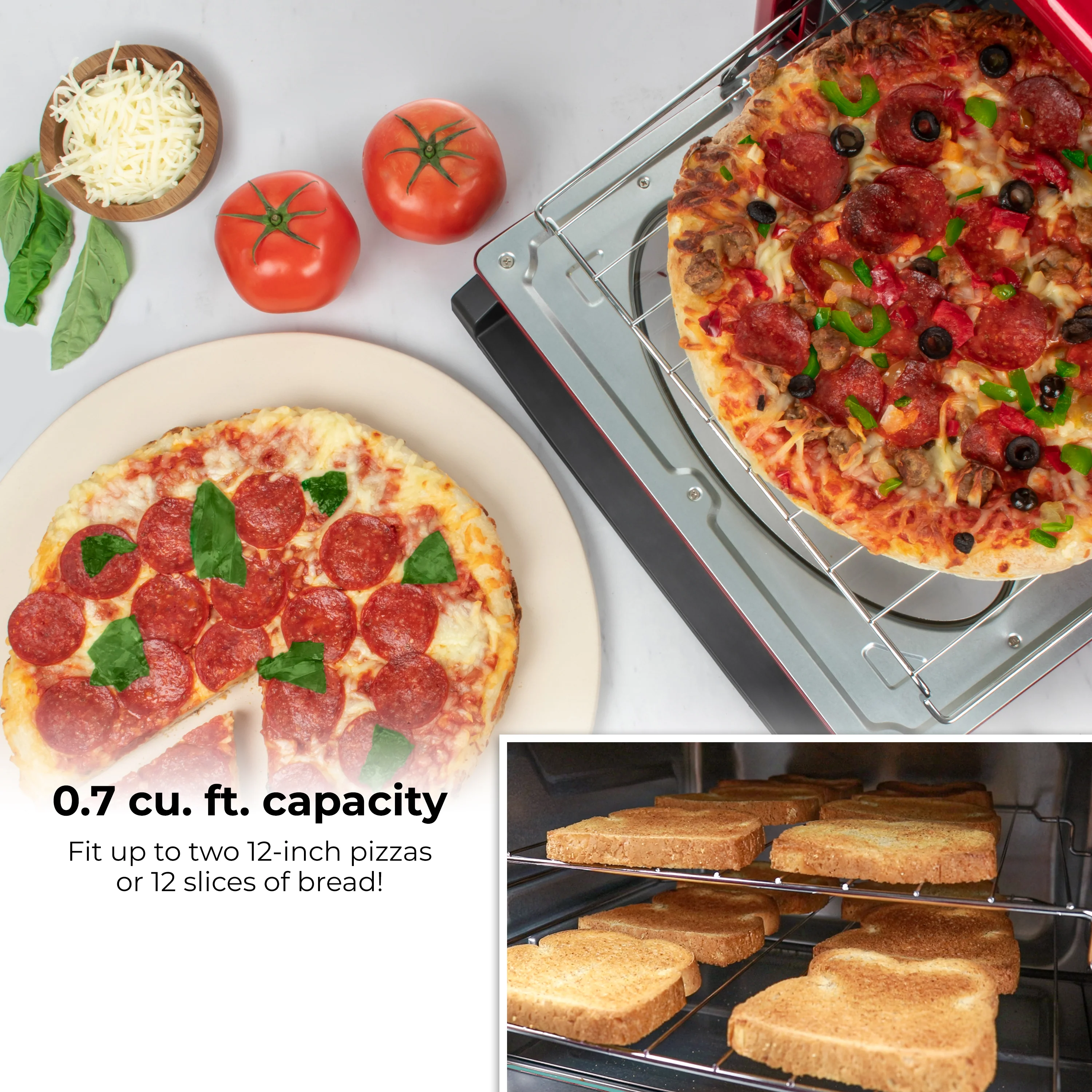 Nostalgia RTOV2RR Retro 12-Slice Convection Toaster Oven - Inhomebuy