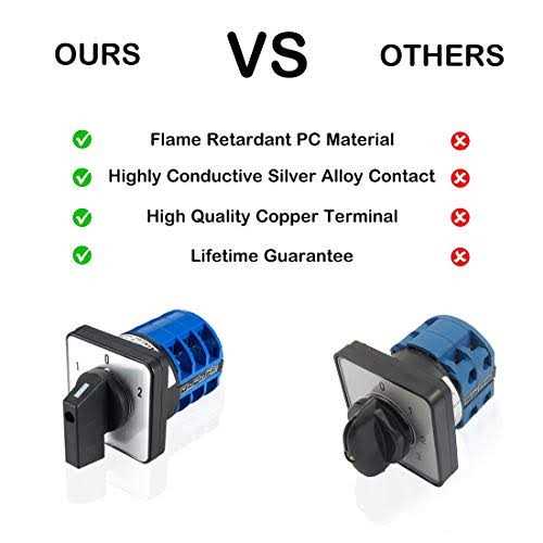 Victorshome Changeover Switch Lw28-32 3 Positions Terminals Universal Rotary Cam Selector Latching Switches 690V 32A - Inhomebuy