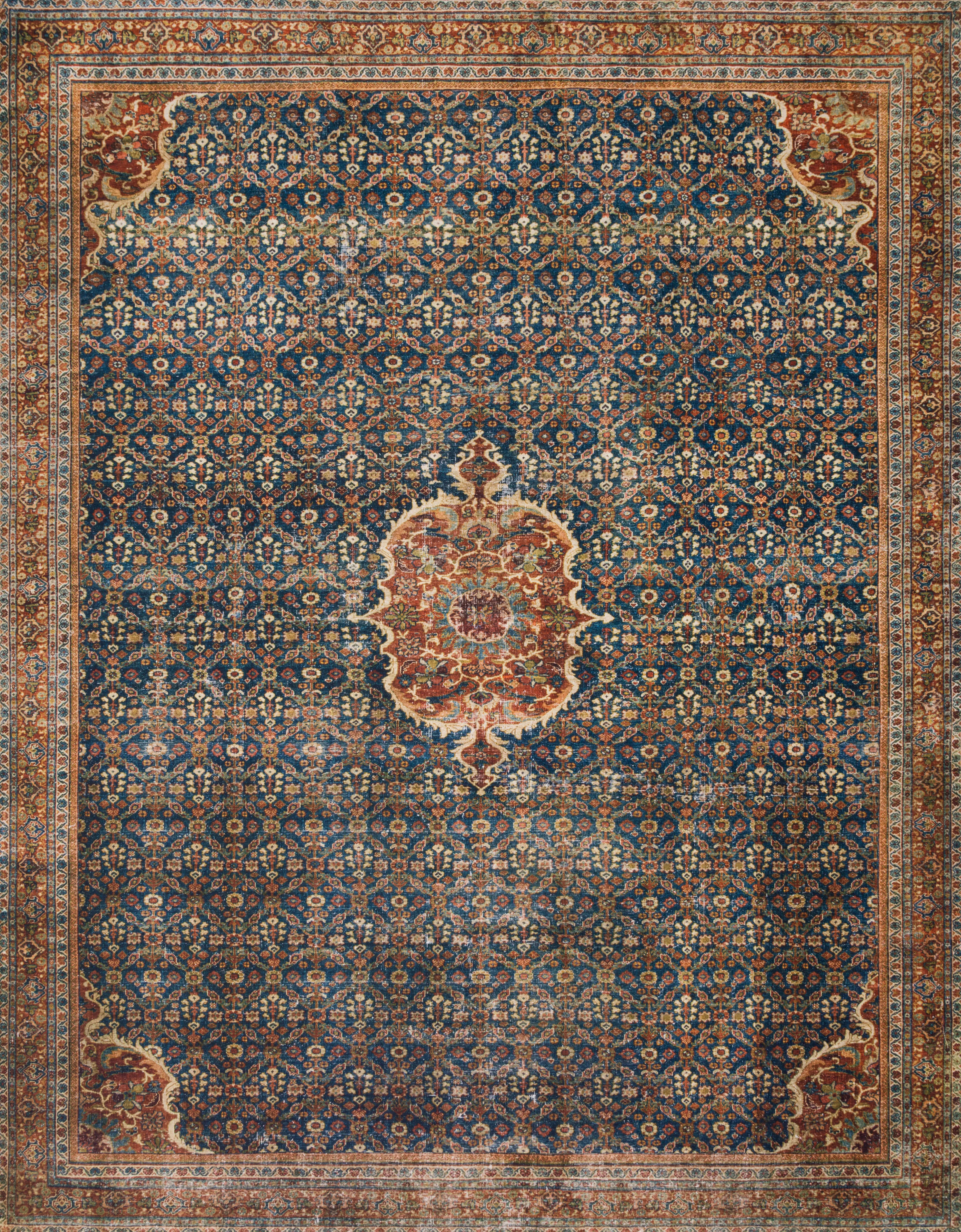 Loloi II Layla Collection Rug in Cobalt Blue, Spice - 2'0