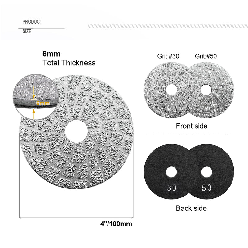 Vacuum Brazed Lippage Pads - 4 Inch - Inhomebuy
