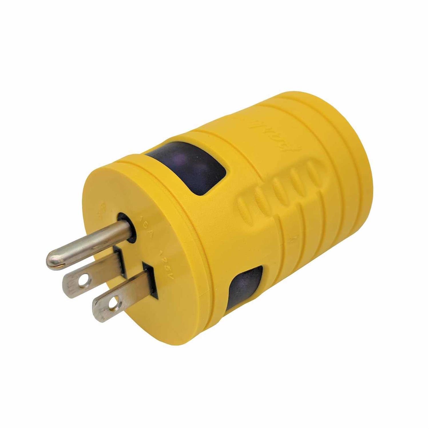 Parkworld 691685 Shore Power Adapter Household 15A 5-15 Plug to RV Twist Lock 30A Socket L5-30 Receptacle with Locking Ring - Inhomebuy