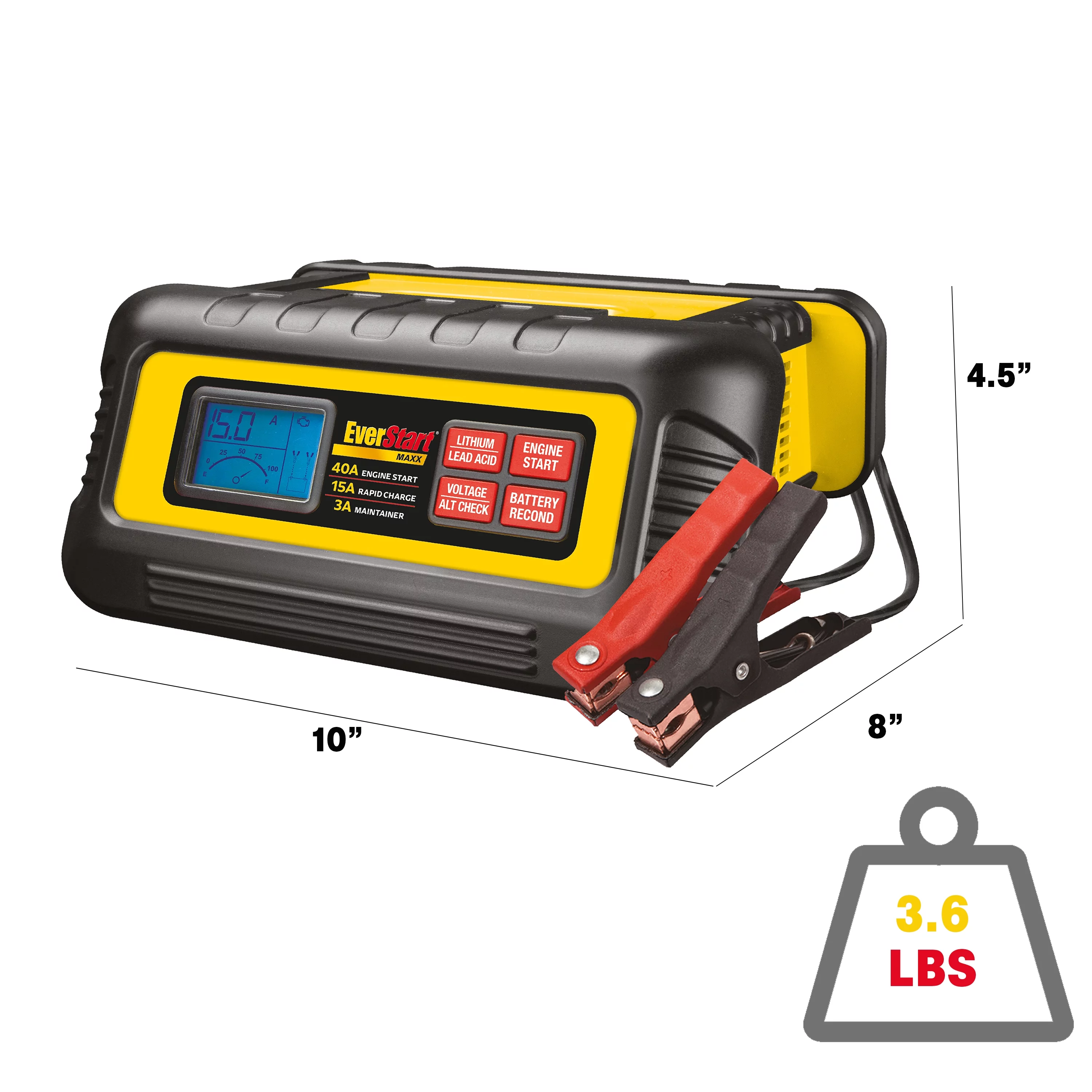 EverStart Maxx 15 Amp Battery Charger and Maintainer with 40 Amp Engine Start (BC40BE) - Inhomebuy