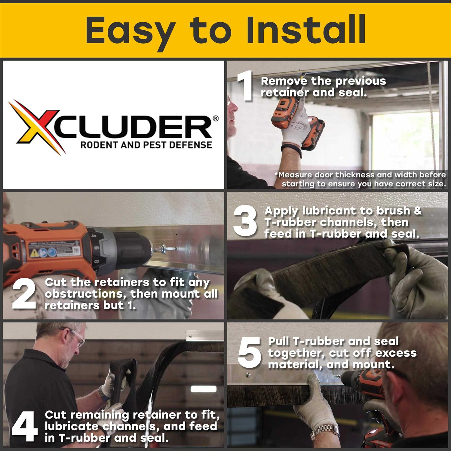 Xcluder X2 Rodent Proof Garage Door Seal Kit - Inhomebuy