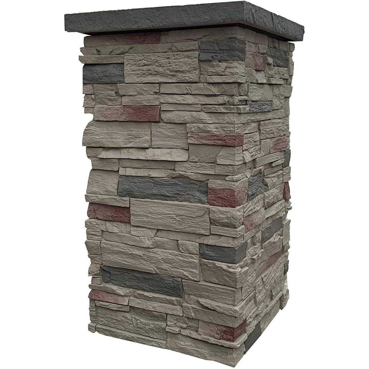 NextStone Country Ledgestone 8 in. x 8 in. x 47 Polyurethane Faux Stone Split Post Cover - Inhomebuy