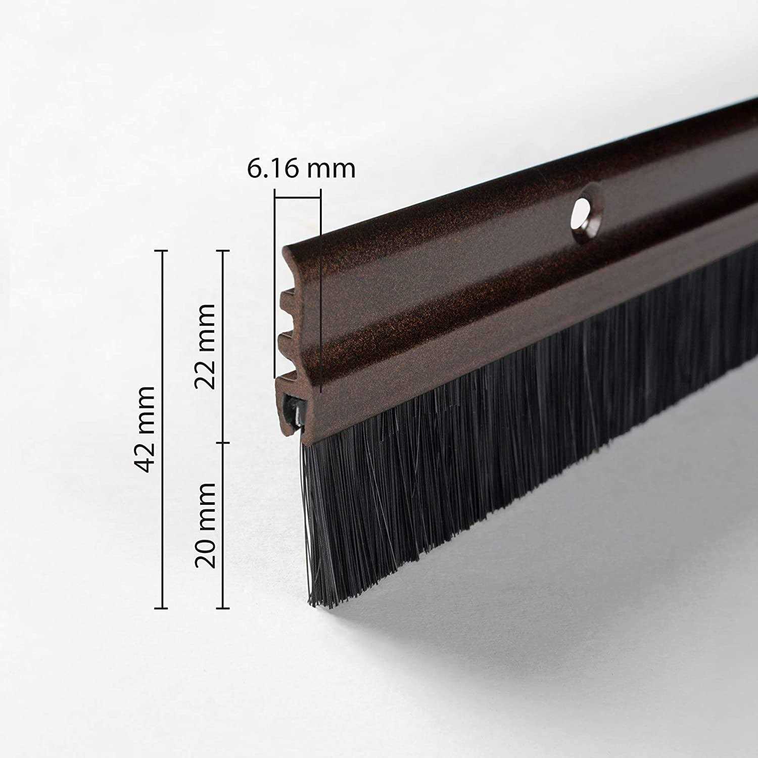 Deco Window Door Seal Draft Stopper Weather Stripping Sound Blocker with Aluminium Plate & Nylon Brush Door Sweep - Inhomebuy